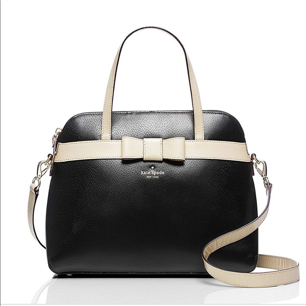 Kate Spade Maise Handbag Black with Cream Bow